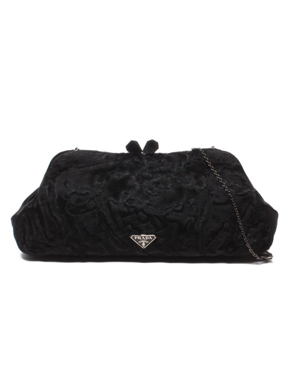 Prada Chain Shoulder Bag Clutch Kiss Lock